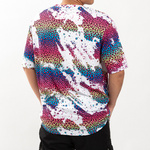 T-Shirt, Cotton-Like Bleached Leopard Wild Purple, für den Sublimationsdruck