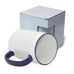 Tasse 450 ml MAX, A+, dunkelblauer Griff und Rand, mit Box KAR5, für die Sublimation