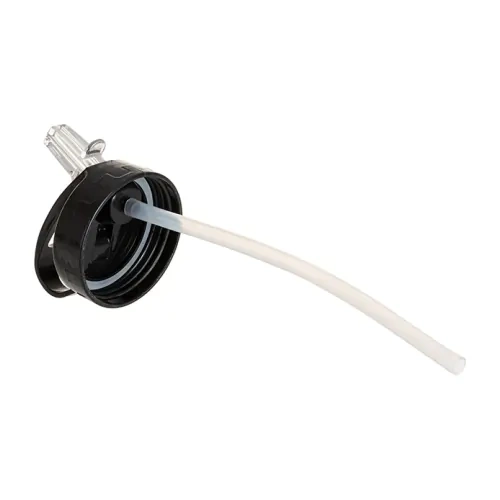 Aluminiumflasche mit Ausgießer, 600 ml, weiß, mit schwarzem Verschluss und Sublimationshalter