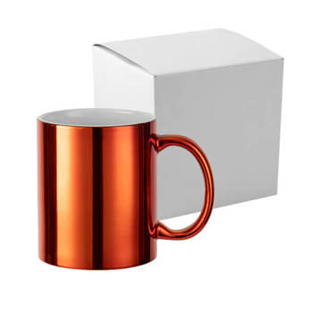 Tasse 330 ml, Orange, Plattiert, mit Box, für die Sublimation