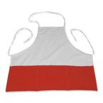 Küchenschürze, Weiß / Rot, für den Sublimationsdruck