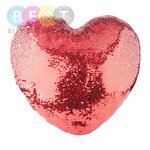 Kissenbezug, Herz, 39 x 44 cm, mit Pailletten, Rot, für den Sublimationsdruck