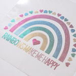 Blatt mit Zirkonia, Regenbogen, für den Thermotransfer