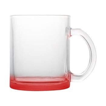 Tasse 330 ml, Glas, Roter Boden, für die Sublimation