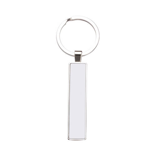 Schlüsselanhänger, Doppelseitig, 1,3 x 6,3 cm, Silber, für den Sublimationsdruck