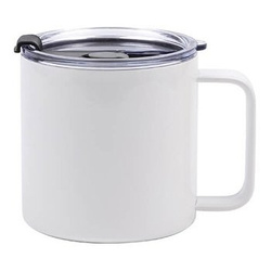 Kaffeebecher, Weiß, Edelstahl, 420 ml, mit Verschluss, für den Sublimationsdruck
