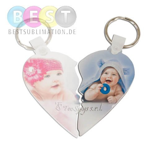 Schlüsselanhänger Herz, Rechte Seite, für den Sublimationsdruck