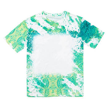 T-Shirt, Cotton-Like Bleached Leopard Summer Green, für den Sublimationsdruck