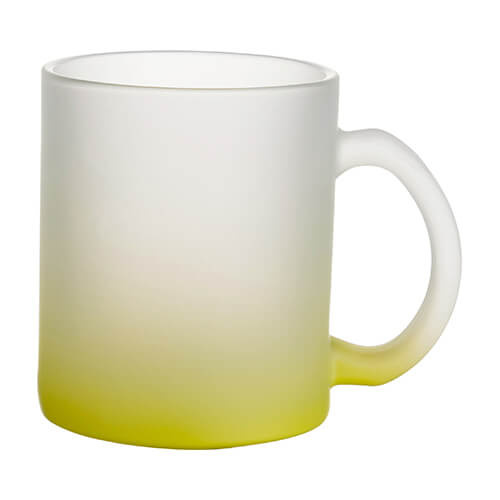 Tasse 330ml, Glas, satiniert, Limonengelb, für die Sublimation