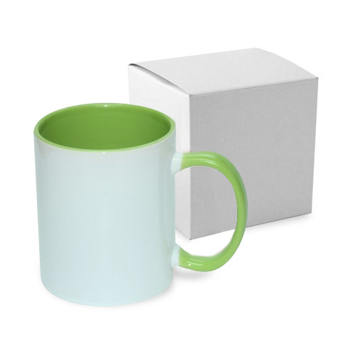 Tasse 330ml FUNNY, ECO, Hellgrün, mit Box, für die Sublimation