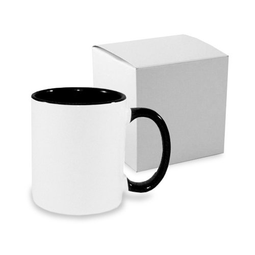 Tasse 330ml FUNNY, ECO, Schwarz, mit Box, für die Sublimation