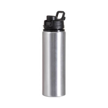 Trinkflasche, Aluminium, 750 ml, Silber, Mit Griff und Verschluss aus Kunststoff, für den Sublimationsdruck