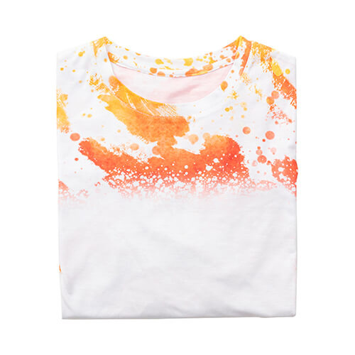 T-Shirt, Cotton-Like Bleached Leopard Dreams Orange, für den Sublimationsdruck