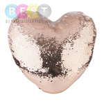 Kissenbezug, Herz, 39 x 44 cm, mit Pailletten, Champagner, für den Sublimationsdruck