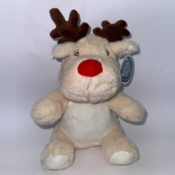 Plüschtier, Elch, 25 cm, Beige, für den Sublimationsdruck