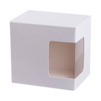 Dekorative Verpackung, für 330 ml Tassen, mit Fenster, matt, 10 x 10 x 11 cm, für den Sublimationsdruck