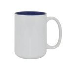 Tasse 450ml, A+, dunkelblaue Innenseite, für die Sublimation