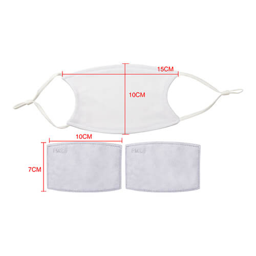 Gesichtsmaske, klein, mit Filter, für die Sublimation
