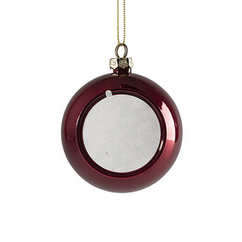 Christbaumkugel, Kunststoff, Ø 8 cm, Rot, für den Sublimationsdruck