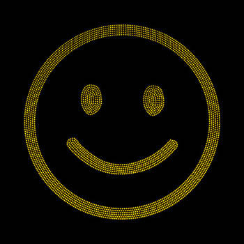 Blatt mit Zirkonia, Smiley, für den Thermotransfer
