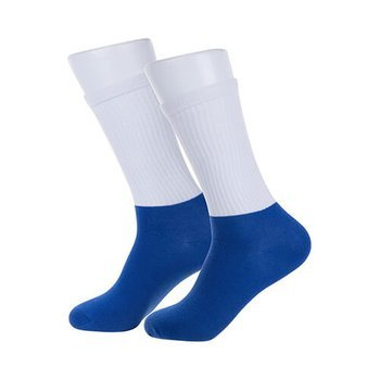 Sportsocken, mit blauem Fußteil, für den Sublimationsdruck