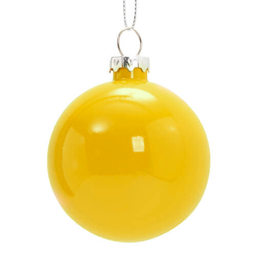 Christbaum-Anhänger, Ø 6 cm, Gelb, glänzend, für den Sublimationsdruck
