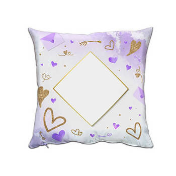 Kissenbezug, Satin, 38 x 38 cm, "Love Purple", für den Sublimationsdruck