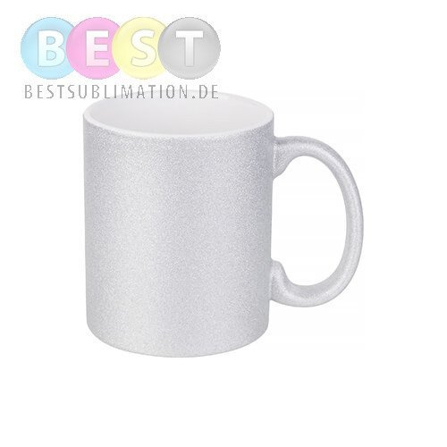 Tasse, mit Brokat, Silber, für die Sublimation