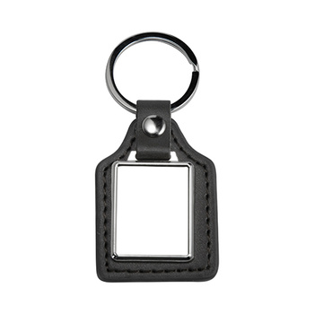 Schlüsselanhänger, Metall, Rechteck, Schwarz, für den Sublimationsdruck
