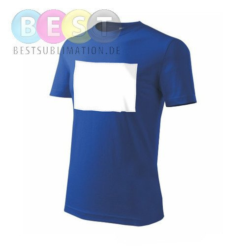 Patchirt, Baumwollshirt, Kornblumenblau, für den Sublimationsdruck