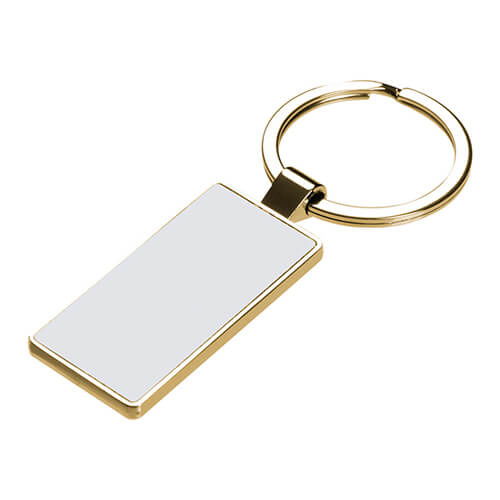 Doppelseitiger Schlüsselanhänger, 2,2 x 5,1 cm, Gold, für den Sublimationsdruck