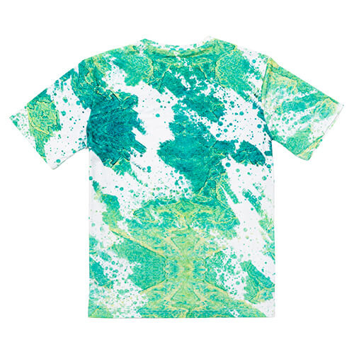 T-Shirt, Cotton-Like Bleached Leopard Summer Green, für den Sublimationsdruck