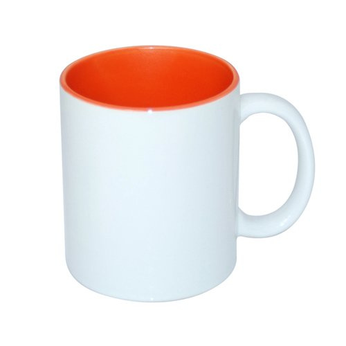 Tasse 330ml, ECO, orangene Innenseite, für die Sublimation