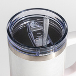 Becher, 1200 ml, 3D Puff Cloud, Weiß-Rosa, für die Sublimation