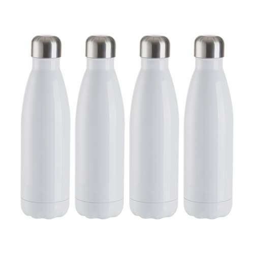 4er-Set, Fahrradflasche, 500 ml, Weiß, für den Sublimationsdruck.