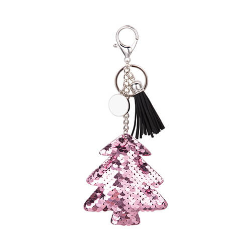 Schlüsselanhänger, Tannenbaum, Rosa, für den Sublimationsdruck.