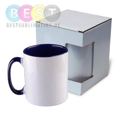 Tasse 300ml, FUNNY,  A+, Dunkelblau, mit Box, für die Sublimation