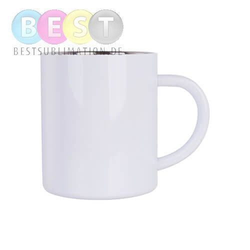 Tasse 300 ml, Stahl, Weiß für die Sublimation