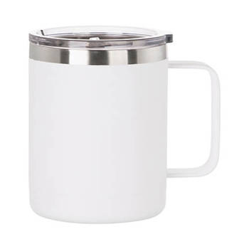 Kaffeebecher, Edelstahl, 300 ml, Weiß, Matt, für die Sublimation