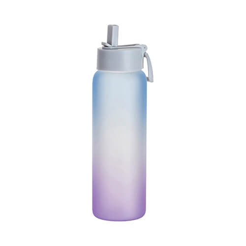 Trinkflasche, Glas, 950 ml, satiniert, blau-violett, für den Sublimationsdruck