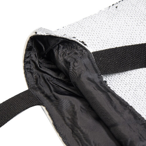 Tasche mit zweifarbigen Pailletten, 35 x 38 cm, Schwarz, für den Sublimationsdruck