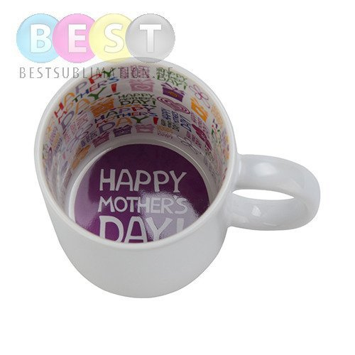Tasse 330ml, Mit Innenseite "Happy Mother's Day", für die Sublimation