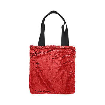 Tasche mit zweifarbigen Pailletten, 35 x 38 cm, Rot, für den Sublimationsdruck
