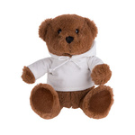 Plüschtier, Teddy, 20 cm, mit T-Shirt, Dunkelbraun, für den Sublimationsdruck 