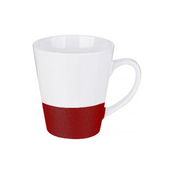 Latte-Tasse 300 ml, mit Brokatstreifen, Rot,  für die Sublimation