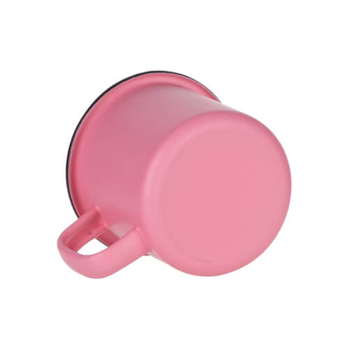Becher 360 ml, Metall, emailliert, Rosa, Matt, für die Sublimation