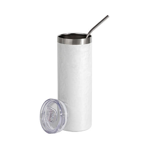 Becher, 600 ml, 3D Puff Cloud, Weiß, für die Sublimation