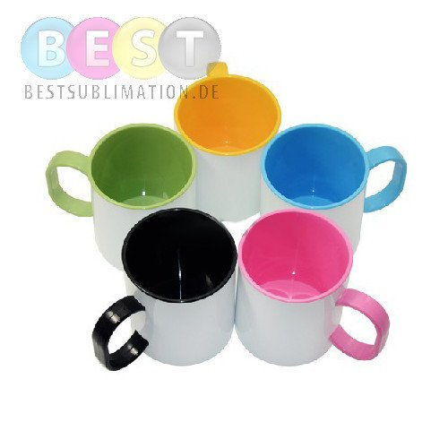 Tasse 330ml, FUNNY, Kunststoff, Grün, mit Box,  für die Sublimation