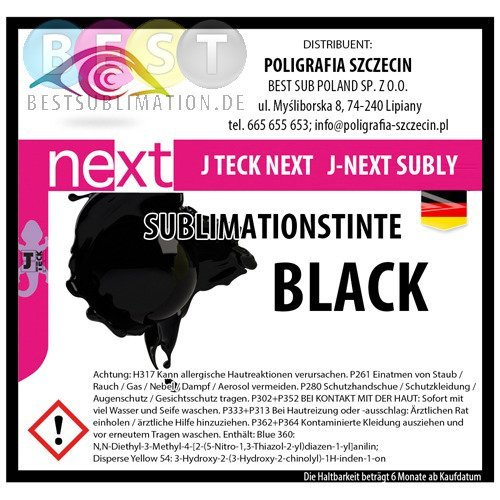 J-Next Sublimationstinte, BLACK, J-Teck, 1000 ml