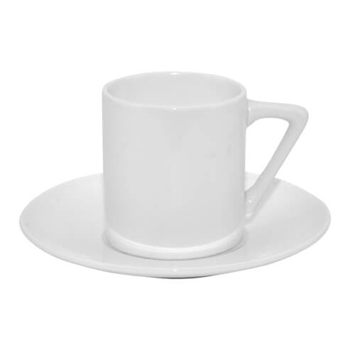 Kaffeetasse mit Untertasse, 85 ml, für den Sublimationsdruck